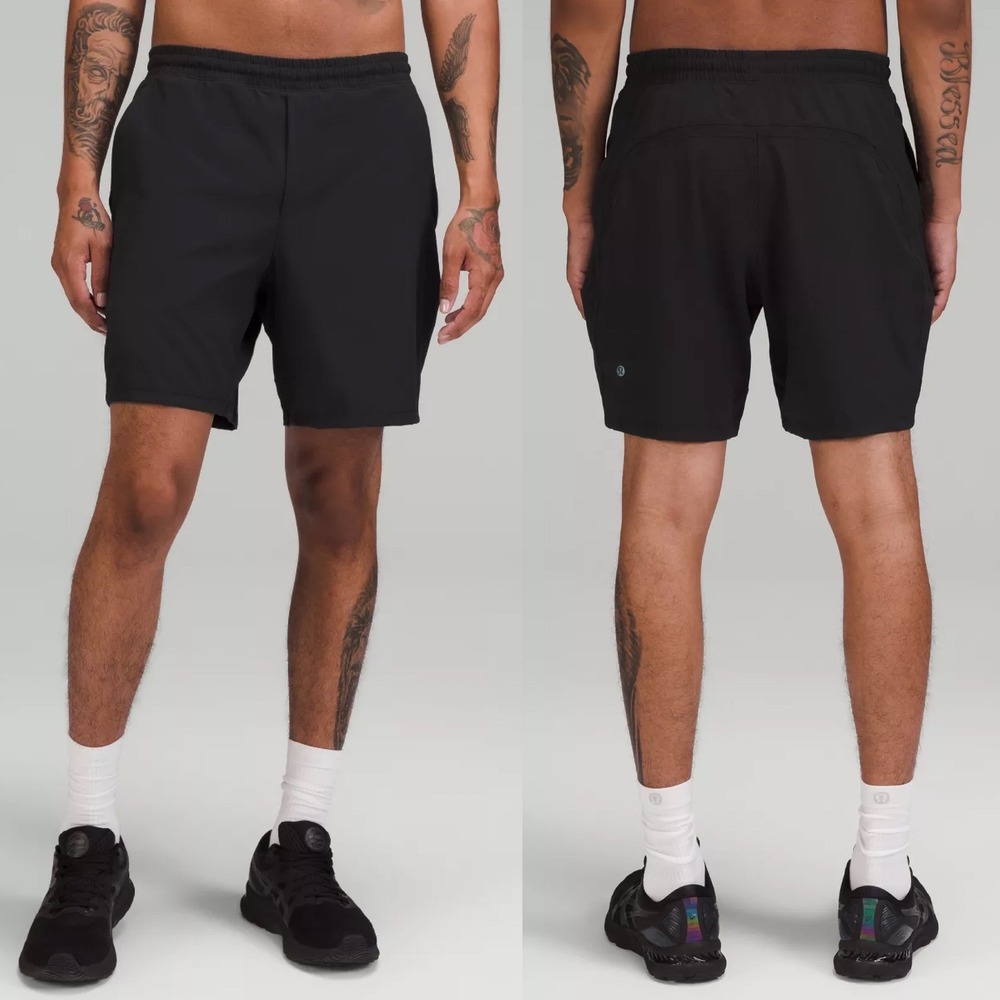 Lululemon Pace Breaker Shorts Black Lined 7" Inseams Mens Size Large LM7APKS Run